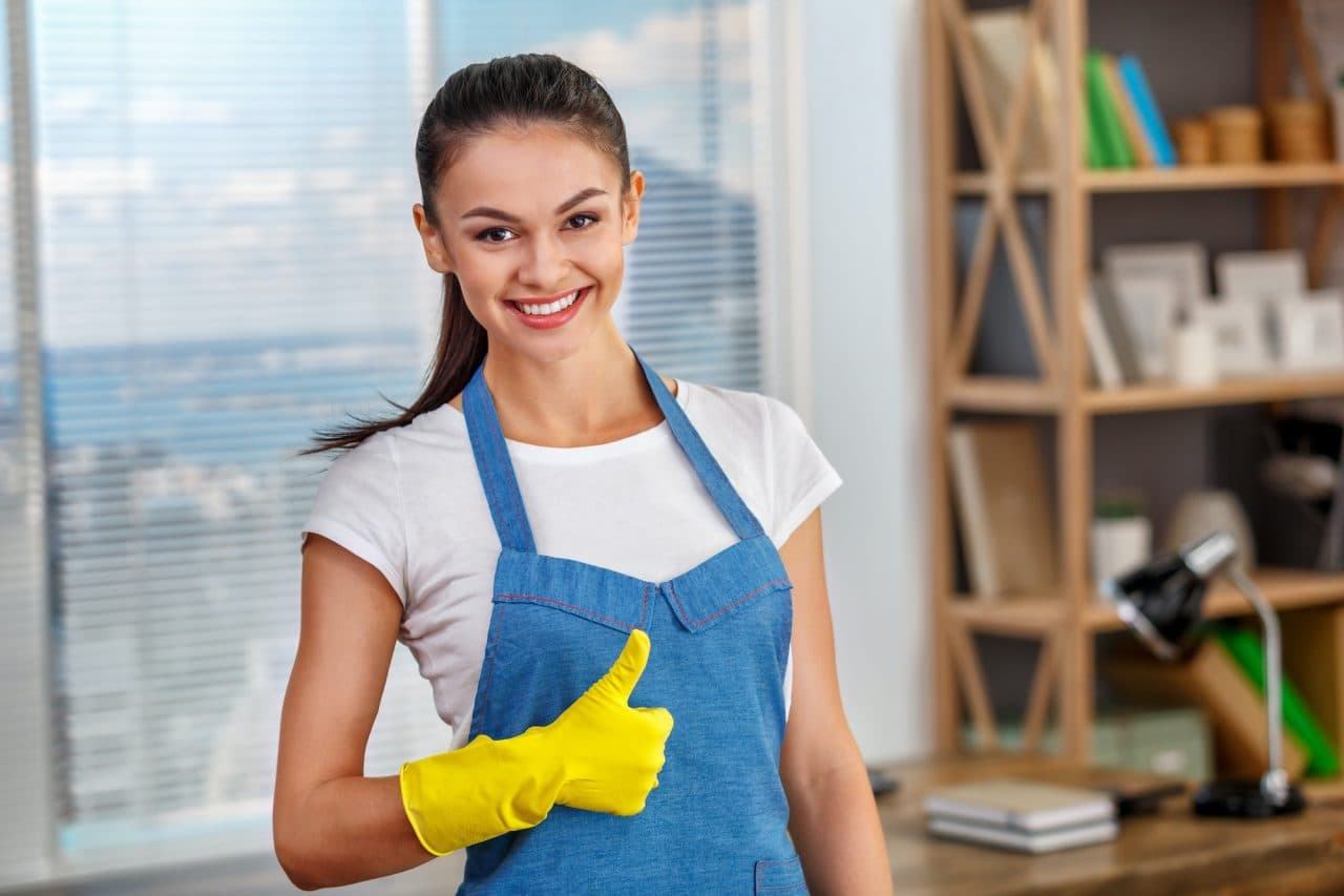 Home cleaning service concept — spotless living space
