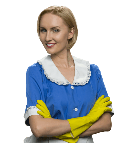 Professional cleaning team member in uniform
